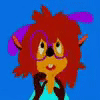 Size: 100x100 | Tagged: source needed, safe, artist:the lone rodent, oc, oc only, oc:buddy danger, chipmunk, mammal, rodent, anthro, series:the animal aid alliance, 2d, 2d animation, animated, blue background, bow, female, frame by frame, gif, glasses, hair bow, low res, reaching, round glasses, simple background, solo, solo female