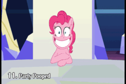 Size: 720x480 | Tagged: safe, artist:klystron2010, pinkie pie (mlp), earth pony, equine, fictional species, mammal, pony, feral, friendship is magic, hasbro, my little pony, 2d, 2d animation, abomination, animated, body horror, female, funny, gif, mare, nightmare fuel, not salmon, solo, solo female, wat