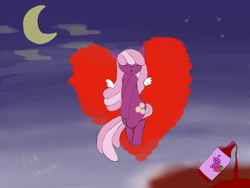Size: 1024x768 | Tagged: safe, artist:ineedanaccount, cheerilee (mlp), earth pony, equine, fictional species, mammal, pony, feral, friendship is magic, hasbro, my little pony, 2012, alcohol, drink, female, gift art, heart, mare, night, solo, solo female, tail, wine