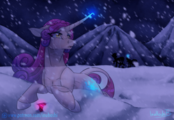 Size: 2193x1509 | Tagged: safe, artist:inuhoshi-to-darkpen, princess amore (mlp), equine, fictional species, mammal, pony, unicorn, feral, friendship is magic, hasbro, idw my little pony, my little pony, female, solo, solo female