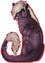 Size: 524x732 | Tagged: safe, artist:chasingdreams4, oc, oc only, canine, feline, fictional species, hybrid, mammal, feral, 2013, ambiguous gender, blep, body markings, kiamara, simple background, smiling, solo, solo ambiguous, tail, tongue, tongue out, transparent background