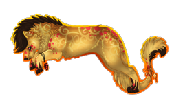 Size: 488x292 | Tagged: safe, artist:chasingdreams4, oc, oc only, canine, feline, fictional species, hybrid, mammal, feral, 2013, female, kiamara, low res, simple background, solo, solo female, tail, transparent background