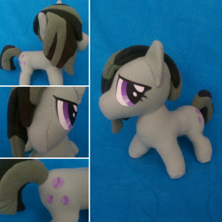 Size: 1564x1564 | Tagged: safe, artist:fleecefriendship, marble pie (mlp), earth pony, equine, fictional species, mammal, pony, feral, friendship is magic, hasbro, my little pony, 2016, female, irl, mare, nervous, photo, photographed artwork, plushie, solo, solo female, tail