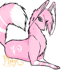 Size: 451x521 | Tagged: safe, artist:blizzardfire, oc, oc only, oc:phaeyn (blizzardfire), canine, dog, fictional species, gelert, mammal, feral, neopets, 2005, female, green eyes, low res, lying down, oekaki, oekaki (program), paws, signature, simple background, solo, solo female, tail, text, white background