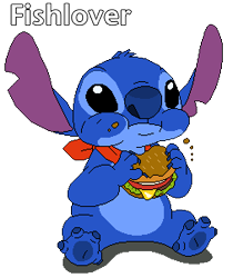 Size: 253x301 | Tagged: safe, artist:fishlover, stitch (lilo & stitch), alien, experiment (lilo & stitch), fictional species, semi-anthro, disney, lilo & stitch, 2009, 4 toes, black eyes, blue claws, blue fur, blue nose, blue paw pads, burger, cheese, cheeseburger, claws, dairy products, ears, eating, fluff, food, fur, head fluff, holding, holding food, holding object, lettuce, low res, male, meat, neckerchief, on model, pixel art, sitting, solo, solo male, tomato, torn ear, vegetables