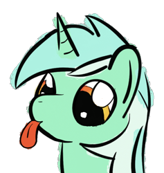 Size: 640x675 | Tagged: safe, artist:darkest hour, lyra heartstrings (mlp), equine, fictional species, mammal, pony, unicorn, feral, friendship is magic, hasbro, my little pony, 2018, bust, digital art, female, fur, green fur, green hair, hair, horn, mane, mare, orange eyes, reaction image, silly, simple background, solo, solo female, three-quarter view, tongue, tongue out, transparent background