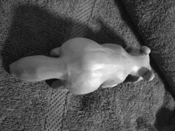 Size: 547x411 | Tagged: artist needed, source needed, safe, mammal, procyonid, raccoon, feral, ambiguous gender, black and white, craft, grayscale, irl, low res, monochrome, photo, photographed artwork, sculpture, solo, solo ambiguous