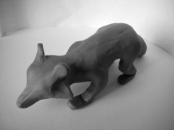 Size: 547x411 | Tagged: artist needed, source needed, safe, mammal, procyonid, raccoon, feral, ambiguous gender, black and white, craft, grayscale, irl, monochrome, photo, photographed artwork, sculpture, solo, solo ambiguous