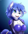 Size: 2200x2700 | Tagged: safe, artist:an-tonio, krystal (star fox), canine, fox, mammal, anthro, nintendo, star fox, breasts, chest fluff, clothes, cyan eyes, female, fluff, gradient background, high res, solo, solo female, suit, vixen