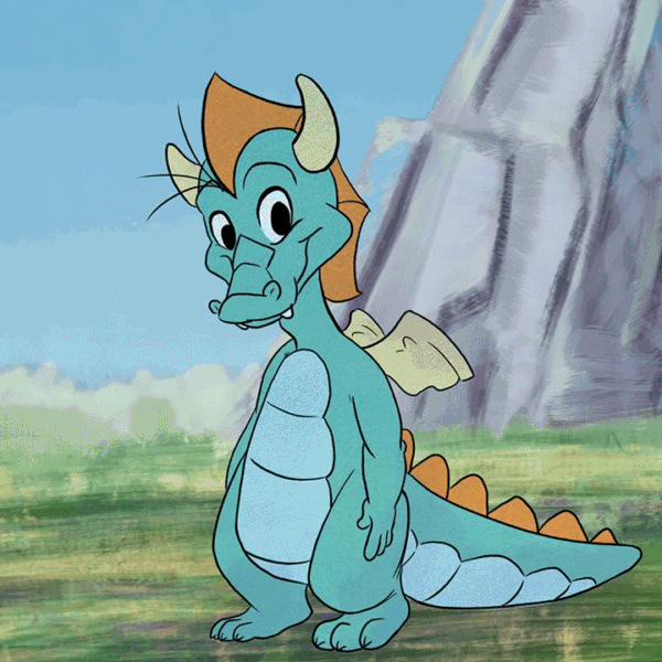 33412 - safe, artist:coyoteesquire, oc, oc only, oc:drake (coyoteesquire), dragon, fictional species, western dragon, semi-anthro, 2d, 2d animation, animated, cute, frame by frame, gif, male, mountain, ocbetes, sky, solo, solo male, waving -