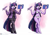 Size: 3200x2270 | Tagged: suggestive, artist:king-kakapo, twilight sparkle (mlp), equine, fictional species, mammal, pony, unicorn, anthro, unguligrade anthro, friendship is magic, hasbro, my little pony, anthrofied, book, bottomwear, bra, breasts, clothes, curved horn, female, fur, high res, hoof shoes, hooves, horn, jacket, lingerie, looking at you, mare, necktie, panties, purple body, purple eyes, purple fur, quill pen, ribbon, shirt, simple background, skirt, skirt suit, smiling, solo, solo female, suit, topwear, underwear, vest, white background, white underwear