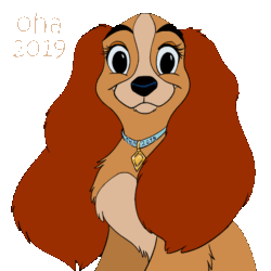 Size: 600x600 | Tagged: safe, artist:oha, lady (lady and the tramp), scamp (lady and the tramp), canine, cocker spaniel, dog, mammal, mutt, spaniel, feral, disney, lady and the tramp, 2019, 2d, 2d animation, animated, cute, duo, female, frame by frame, gif, male, mother, mother and child, mother and son, on model, puppy, simple background, son, text, transparent background, wholesome, young
