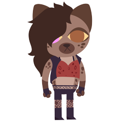 Size: 6000x6000 | Tagged: safe, artist:theidiotlamb, oc, oc only, oc:helena hyena, hyena, mammal, anthro, night in the woods, 1:1, absurd resolution, bean, boots, clothes, cute, female, fishnet, fishnet stockings, heterochromia, jacket, legwear, ocbetes, paws, see-through, shoes, simple background, solo, solo female, stockings, topwear, transparent background, zoo 52