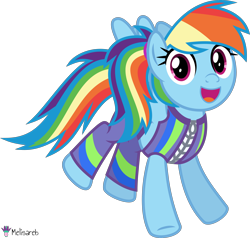Size: 4206x4000 | Tagged: safe, artist:radomila radon, rainbow dash (mlp), equine, fictional species, mammal, pegasus, pony, feral, friendship is magic, gameloft, hasbro, my little pony, .svg available, absurd resolution, alternate hairstyle, blue body, blue fur, blue hair, bottomwear, clothes, cute, eyelashes, female, flying, fur, hair, jacket, looking at you, mare, on model, orange hair, pants, ponytail, purple hair, rainbow hair, red hair, simple background, solo, solo female, sports bra, sweatpants, tail, topwear, transparent background, vector, wings, yellow hair