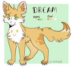 Size: 650x600 | Tagged: safe, artist:simkxa, part of a set, cat, feline, mammal, feral, dream (youtuber), minecraft, youtube, 2020, abstract background, catified, color palette, dream team, feralized, green eyes, kemono, male, paws, reference sheet, signature, smiley face, solo, solo male, species swap, standing, tail, text, watermark
