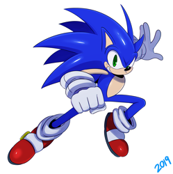 Size: 2446x2452 | Tagged: safe, artist:ss2sonic, sonic the hedgehog (sonic), hedgehog, mammal, anthro, sega, sonic the hedgehog (series), 2019, high res, male, quills, simple background, solo, solo male, white background