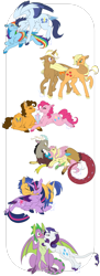 Size: 1477x4062 | Tagged: safe, artist:bluesidearts, applejack (mlp), cheese sandwich (mlp), discord (mlp), flash sentry (mlp), fluttershy (mlp), pinkie pie (mlp), rainbow dash (mlp), rarity (mlp), soarin' (mlp), spike (mlp), trenderhoof (mlp), twilight sparkle (mlp), alicorn, cat, classical unicorn, draconequus, dragon, earth pony, equine, feline, fictional species, mammal, pegasus, pony, reptile, scaled dragon, unicorn, western dragon, feral, semi-anthro, friendship is magic, hasbro, my little pony, 2015, animal genitalia, antlers, beard, black hair, black mane, blonde hair, blonde tail, blue feathers, blue fur, blue hair, blue mane, blue tail, blushing, brown fur, brown hair, brown mane, brown tail, cheesepie (mlp), cherry, claws, clothes, cloven hooves, colored sclera, cowboy hat, cuddling, cute, cutie mark, discoshy (mlp), eyes closed, fangs, feathered wings, feathers, female, flashlight (mlp), food, fruit, fur, glasses, green eyes, green scales, grin, group, hair, hair band, hat, high res, holding, holding hooves, holding object, hooves, horn, hug, interspecies, kiss on the cheek, kissing, large group, leonine tail, looking at each other, lying down, male, male/female, mane, milkshake, mouth hold, nudity, nuzzling, older, orange fur, partially transparent background, paw pads, paws, pink feathers, pink fur, pink hair, pink mane, pink tail, ponytail, purple eyes, purple feathers, purple fur, purple hair, purple mane, purple scales, purple tail, rainbow feathers, rainbow hair, rainbow mane, rainbow tail, red eyes, red scales, scales, sharing a drink, sharp teeth, sheath, shipping, simple background, size difference, smiling, soarindash (mlp), sparity (mlp), spines, straw, tail, tail around character, tail feathers, tail tuft, talons, tan fur, teeth, tongue, tongue out, touching noses, transparent background, trenderjack (mlp), two toned wings, underhoof, unshorn fetlocks, wall of tags, watermark, white background, white fur, white hair, white mane, wings, yellow feathers, yellow fur, yellow sclera, yellow skin