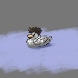 Size: 2000x2000 | Tagged: safe, artist:th3ipodm0n, oc, oc:rigby, bird, duck, waterfowl, feral, brown hair, feathers, gray feathers, hair, high res, male, solo, solo male