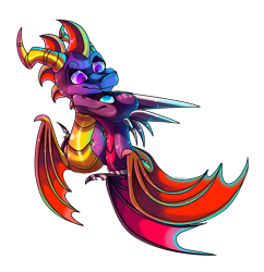 Size: 2070x2136 | Tagged: safe, artist:plaguedogs123, cynder the dragon (spyro), spyro the dragon (spyro), dragon, fictional species, western dragon, feral, spyro the dragon (series), the legend of spyro, bust, cuddling, dragoness, duo, female, high res, horns, hug, looking at each other, male, male/female, shipping, simple background, spynder (spyro), transparent background, wings