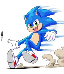 Size: 1600x1840 | Tagged: safe, artist:joaoppereiraus, sonic the hedgehog (sonic), hedgehog, mammal, anthro, sega, sonic the hedgehog (series), sonic the hedgehog movie, 2019, male, quills, solo, solo male