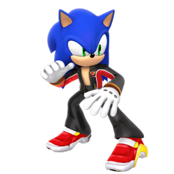 Size: 2449x2449 | Tagged: safe, artist:nibroc-rock, jacky bryant (virtua fighter), sonic the hedgehog (sonic), hedgehog, mammal, anthro, sega, sonic the hedgehog (series), virtua fighter, 2016, 3d, cosplay, crossover, high res, male, quills, simple background, solo, solo male, transparent background