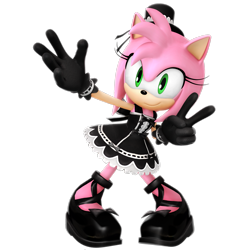 Size: 2449x2449 | Tagged: safe, artist:nibroc-rock, amy rose (sonic), hedgehog, mammal, anthro, sega, sonic the hedgehog (series), 2018, 3d, female, goth, gothic lolita, high res, quills, simple background, solo, solo female, transparent background