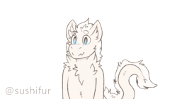 Size: 1280x720 | Tagged: safe, artist:sushifur, oc, oc only, oc:sushi (sushifur), dragon, fictional species, furred dragon, anthro, kirby (series), nintendo, 16:9, 2d, 2d animation, animated, chest fluff, fluff, flute, fur, hair, keyboard, looking at you, male, mane, music, musical note, open mouth, paw pads, paws, playing musical instrument, signature, singing, solo, solo male, sound, star, tail, webm, white fur, white hair