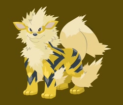 Size: 680x580 | Tagged: safe, artist:lmsmllm, arcanine, fictional species, mammal, feral, nintendo, pokémon, 2021, ambiguous gender, looking at you, on model, simple background, solo, solo ambiguous, tail, vector