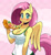 Size: 860x939 | Tagged: safe, artist:ss2sonic, fluttershy (mlp), equine, fictional species, mammal, pegasus, pony, anthro, friendship is magic, hasbro, my little pony, abstract background, anthrofied, big breasts, blushing, breasts, cleavage, cute, female, food, pizza, solo, solo female, wings