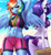 Size: 2542x2750 | Tagged: suggestive, artist:twistedscarlett60, rainbow dash (mlp), rarity (mlp), equine, fictional species, mammal, pegasus, pony, unicorn, anthro, equestria girls, friendship is magic, hasbro, my little pony, 2018, abs, anthrofied, arm behind head, armpits, basket, beach, bedroom eyes, belly button, bikini, bikini bottom, blue body, blue eyes, blue feathers, blue fur, blushing, bottomwear, breasts, butt, clothes, cloud, duo, eyebrows, eyelashes, eyeshadow, feathered wings, feathers, female, females only, fur, hair, happy, high res, holding, horn, looking at you, looking back, makeup, mare, midriff, multicolored hair, multicolored tail, muscles, ocean, open mouth, outdoors, pink eyes, purple hair, purple tail, rainbow hair, rainbow tail, sand, sexy, shorts, sky, smiling, spread wings, sultry pose, swimming trunks, swimsuit, tail, text, thighs, tongue, water, watermark, white body, white fur, wings