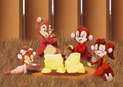 Size: 1024x720 | Tagged: safe, artist:brisbybraveheart, fievel mousekewitz (an american tail), mrs. brisby (the secret of nimh), tanya mousekewitz (an american tail), yasha mousekewitz (an american tail), mammal, mouse, rodent, anthro, semi-anthro, an american tail, sullivan bluth studios, the secret of nimh, 2d, blushing, cheese, crossover, female, field mouse, group, male, murine, young