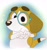 Size: 1409x1496 | Tagged: safe, artist:plinko, honey (bluey), beagle, canine, dog, mammal, semi-anthro, bluey (series), 2d, cute, female, front view, glasses, heart, looking at you, meganekko, puppy, round glasses, solo, solo female, three-quarter view, young