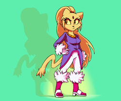 Size: 1200x1000 | Tagged: safe, artist:plague of gripes, blaze the cat (sonic), oc, oc only, oc:rajirra, feline, fictional species, khajiit, mammal, anthro, cc by-nc, creative commons, sega, sonic the hedgehog (series), the elder scrolls, 2018, breasts, clothes, colored sclera, cosplay, eyelashes, female, front view, fur, gloves, hair, hand on hip, hand on waist, high heels, long hair, shadow, shoes, solo, solo female, tail, three-quarter view, yellow body, yellow fur, yellow sclera