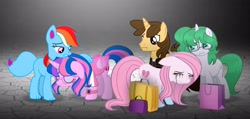 Size: 2771x1324 | Tagged: safe, artist:choisky13, artist:muhammad yunus, rainbow dash (mlp), oc, oc only, oc:annisa trihapsari, oc:ej, oc:hsu amity, oc:rainbow eevee, alicorn, earth pony, eevee, eeveelution, equine, fictional species, hybrid, mammal, pokémon pony, pony, unicorn, feral, friendship is magic, hasbro, my little pony, nintendo, pokémon, base used, bedroom eyes, blue eyes, brown eyes, brown hair, clothes, crying, eyes closed, female, floppy ears, glasses, green hair, gritted teeth, group, hair, heartbreak, magenta eyes, makeup, male, mare, mascara, running makeup, sad, stallion, tail, teeth, watch, watermark