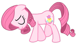 Size: 969x560 | Tagged: safe, artist:muhammad yunus, oc, oc only, oc:annisa trihapsari, earth pony, equine, fictional species, mammal, pony, feral, friendship is magic, hasbro, my little pony, base used, eyes closed, female, floppy ears, hair, lost, pink body, pink hair, sad, simple background, solo, solo female, transparent background