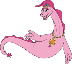 Size: 947x844 | Tagged: safe, artist:tektalox, happy ness (happy ness), loch ness monster, monster, feral, happy ness: the secret of the loch, 2d, female, front view, pink body, simple background, solo, solo female, three-quarter view, transparent background