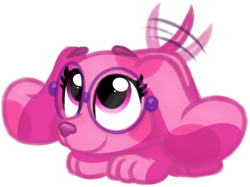 Size: 1901x1419 | Tagged: safe, artist:rainbow eevee, magenta (blue's clues), canine, dog, mammal, feral, blue's clues, cc by-nc, creative commons, nickelodeon, 2d, colored outline, cute, female, front view, fur, glasses, magenta body, magenta fur, meganekko, pink body, pink eyes, pink fur, pink outline, round glasses, simple background, smiling, solo, solo female, spotted fur, tail, tail wag, three-quarter view, transparent background, vector