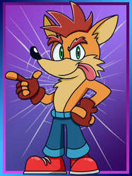 Size: 1280x1707 | Tagged: safe, artist:smaximations, crash bandicoot (crash bandicoot), bandicoot, mammal, marsupial, anthro, plantigrade anthro, crash bandicoot (series), sega, sonic the hedgehog (series), 2020, crossover, male, solo, solo male, style emulation