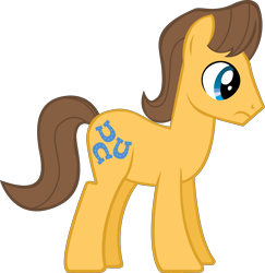 Size: 5088x5234 | Tagged: safe, artist:tecknojock, caramel (mlp), earth pony, equine, fictional species, mammal, pony, feral, friendship is magic, hasbro, my little pony, 2011, absurd resolution, frowning, male, on model, simple background, solo, solo male, stallion, tail, transparent background, vector