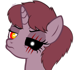 Size: 1733x1639 | Tagged: safe, artist:muhammad yunus, aelita (code lyoko), equine, fictional species, mammal, pony, unicorn, ambiguous form, code lyoko, friendship is magic, hasbro, my little pony, base used, black eyes, clothes, crossover, derpibooru, female, feralized, furrified, lil miss aelita, looking at you, ponified, scarf, simple background, solo, solo female, species swap, transparent background