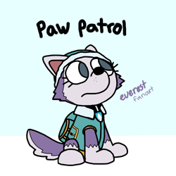 Size: 1080x1080 | Tagged: safe, artist:gamesjdp, everest (paw patrol), canine, dog, husky, mammal, feral, nickelodeon, paw patrol, clothes, ears, female, hat, headwear, jacket, solo, solo female, tail, topwear