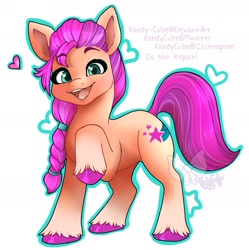 Size: 1413x1417 | Tagged: safe, artist:kandycube, sunny starscout (mlp), earth pony, equine, fictional species, mammal, pony, feral, hasbro, my little pony, my little pony g5, spoiler:my little pony g5, solo