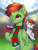 Size: 1648x2175 | Tagged: safe, artist:megabait, oc, oc only, equine, mammal, pony, feral, friendship is magic, hasbro, my little pony, ball, clothes, flag, inktober, russia, scarf, soccer, soccer ball, stadium
