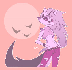 Size: 2606x2520 | Tagged: safe, artist:psychicpains, loona (vivzmind), canine, fictional species, hellhound, mammal, anthro, hazbin hotel, helluva boss, 2021, breasts, clothes, ears, female, gray hair, hair, halloween, high res, holiday, long hair, solo, solo female, tail