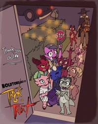 Size: 3250x4096 | Tagged: safe, artist:dep, oc, oc:piko, fictional species, human, kobold, mammal, reptile, anthro, clothes, costume, featureless crotch, female, halloween, halloween costume, hat, headwear, holiday, horns, male, tail, trick or treat