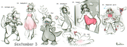Size: 1912x711 | Tagged: suggestive, artist:panken, part of a set, cat, feline, mammal, mustelid, otter, anthro, 2019, babydoll slip, belly button, blushing, bow, chest fluff, clothes, dress, english text, eyeliner, femboy, fluff, fur, gray body, gray fur, hair, hands, magical girl, magical girl outfit, makeup, male, nudity, one-piece swimsuit, open mouth, pigtails, purring, restricted palette, round ears, see-through, sextember, sextember2019, shower, signature, simple background, speech bubble, swimsuit, tail, tail bow, text, towel, translucent clothes, translucent clothing, transparent cloth, transparent clothing, wet, wet fur, white background, white hair