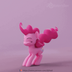 Size: 540x540 | Tagged: safe, artist:therealdjthed, pinkie pie (mlp), earth pony, equine, fictional species, mammal, pony, feral, friendship is magic, hasbro, my little pony, 2017, 3d, 3d animation, animated, digital art, female, gif, solo, solo female