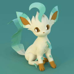 Size: 512x512 | Tagged: safe, artist:therealdjthed, eeveelution, fictional species, leafeon, mammal, feral, nintendo, pokémon, 2017, 3d, 3d animation, ambiguous gender, animated, digital art, gif, solo, solo ambiguous