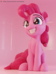 Size: 1280x1682 | Tagged: safe, artist:therealdjthed, pinkie pie (mlp), earth pony, equine, fictional species, mammal, pony, feral, friendship is magic, hasbro, my little pony, 2019, 3d, digital art, female, solo, solo female