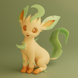 Size: 2048x2048 | Tagged: safe, artist:therealdjthed, eeveelution, fictional species, leafeon, mammal, feral, nintendo, pokémon, 2019, 3d, ambiguous gender, digital art, high res, solo, solo ambiguous